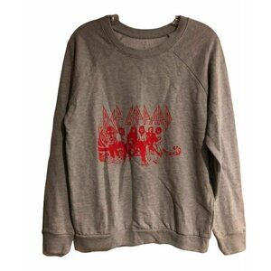 Women's Sweatshirt Pullover Def Leppard Gray Sz XS #4403-3